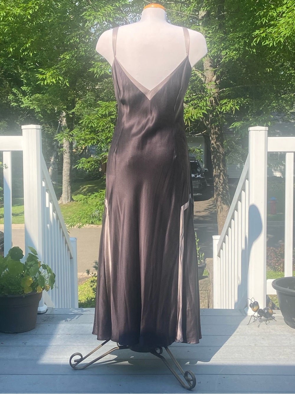 !SOLD! SILK maxi dress V neck - Picture 2 of 5
